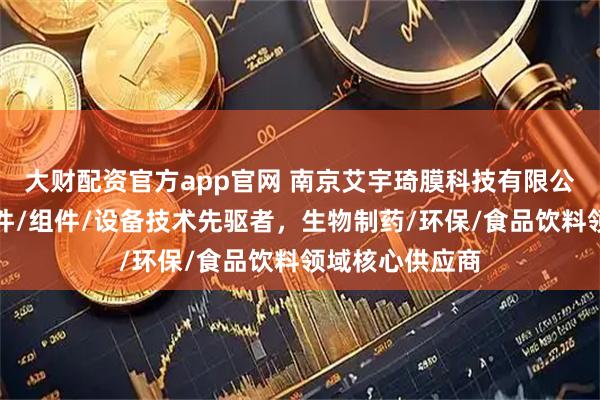大财配资官方app官网 南京艾宇琦膜科技有限公司：陶瓷膜元件/组件/设备技术先驱者，生物制药/环保/食品饮料领域核心供应商